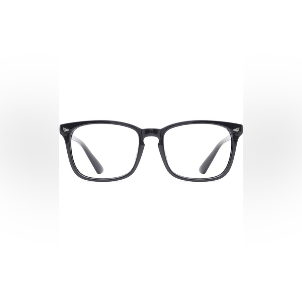 Blue Light Blocking Glasses, Square Lenses, Glossy Black Frame, Unisex, TIJN